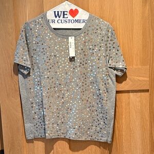 Ag Adriano Goldschmied Gray Sequin Top